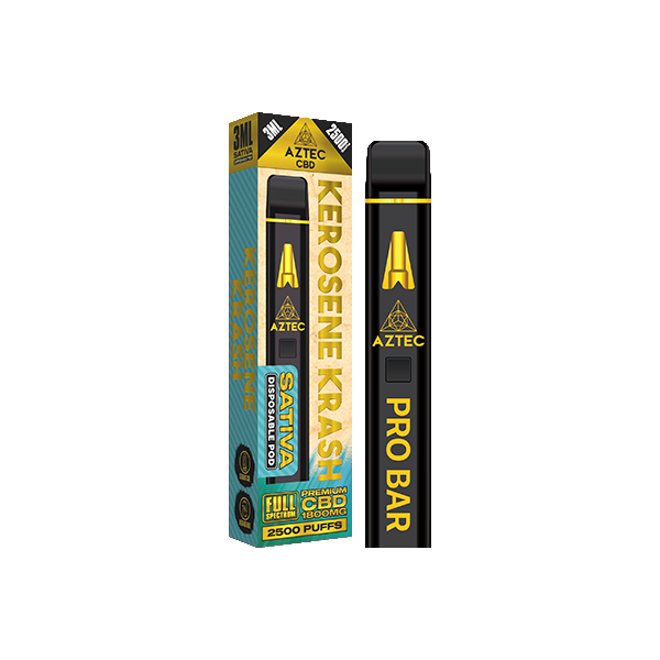 Aztec CBD 1800mg Pro Bar CBD Disposable Vape Device 2500 Puffs